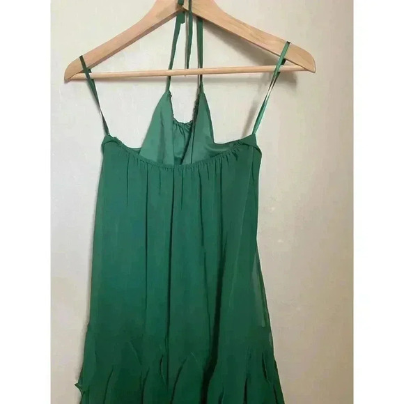 The Limited Halter Ruffle Mini‎ Dress Green Size 6 - Picture 8 of 14